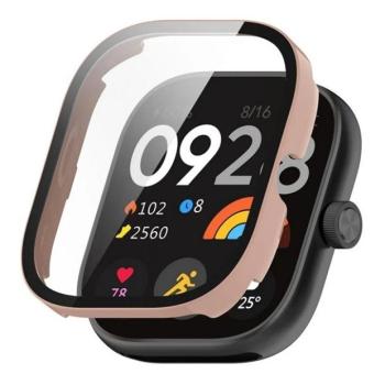 Xiaomi Redmi Watch 5, Műanyag védőkeret, kijelzővédő üveggel, közepesen ütésálló, szíj nélkül, rózsaszín kép