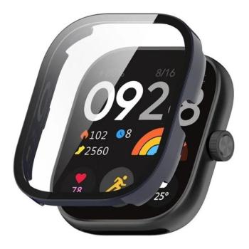 Xiaomi Redmi Watch 5, Műanyag védőkeret, kijelzővédő üveggel, közepesen ütésálló, szíj nélkül, sötétkék kép