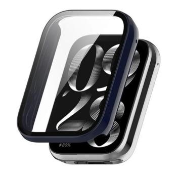 Xiaomi Smart Band 9 Pro, Műanyag védőkeret, kijelzővédő üveggel, közepesen ütésálló, szíj nélkül, sötétkék kép