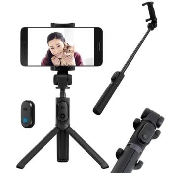 XIAOMI szelfibot (kivehető bluetooth távkioldó exponáló gomb, mini állvány, univerzális, 56-89 mm) FEKETE CAT S60, Apple iPhone 7 4.7, Apple iPhone 7 Plus 5.5, Evolveo Strongphone Q5, Blackber kép
