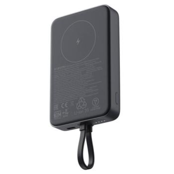 XIAOMI vésztöltő Type-C aljzat (10000mAh, 33W, gyorstöltő, MagSafe, fix Type-C kábel) SÖTÉTSZÜRKE kép