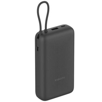 XIAOMI vésztöltő Type-C / USB aljzat (20000mAh, 22,5W, gyorstöltő, LED jelzés + fix Type-C kábel) SÖTÉTSZÜRKE kép