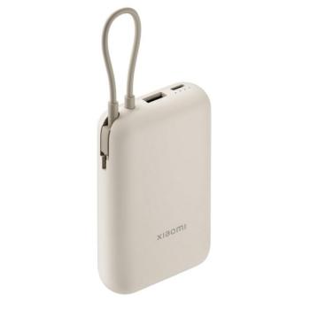 XIAOMI vésztöltő USB+Type-C aljzat (10000mAh, 22.5W, gyorstöltő + fix Type-C kábel) BÉZS kép