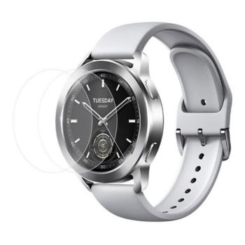Xiaomi Watch S3, Kijelzővédő fólia, ütésálló fólia (az íves részre nem hajlik rá!), Tempered Glass (edzett üveg), Clear, 2 db / csomag kép
