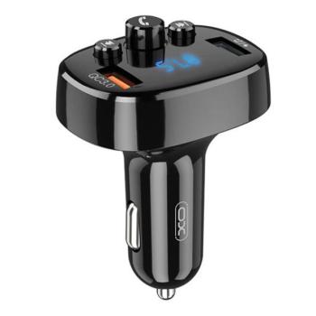 XO BCC03 autós szivargyújtó gyorstöltő és Bluetooth FM transzmitter, 2xUSB, 18W, fekete kép