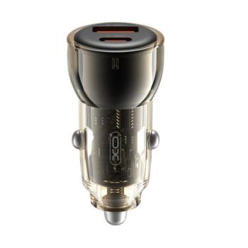 XO CC60 autós töltő 1x USB-A 1x USB-C 60W - fekete kép
