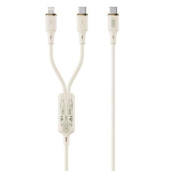 XO NB-Q262 Type-C - Lightning/Type-C kábel 60W PD 1.2m - bézs kép