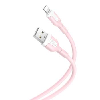 XO NB212 USB-A - Lightning kábel 2.1A 1m - rózsaszín kép