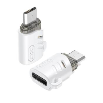 XO NB256H USB-C - microUSB adapter - fehér kép