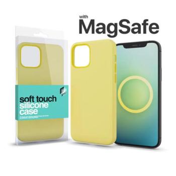 Xprotector Soft Touch Slim MagSafe-rögzítésű szilikon tok Apple iPhone 13 Pro Max, halvány citromsárga kép