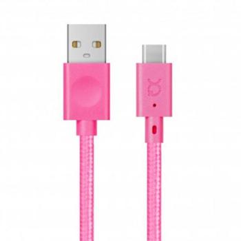 Xqisit USB-A - Type-C kábel 1.8m - rózsaszín kép
