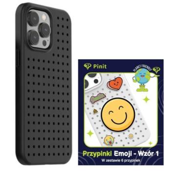 Zestaw Etui Pinit Dynamic + Emoji Pin iPhone 14 Pro Max 6.7&quot; fekete minta 1 tok kép