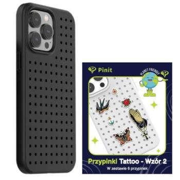 Zestaw Etui Pinit Dynamic + Tattoo Pin iPhone 14 Pro Max 6.7&quot; fekete minta 2 tok kép