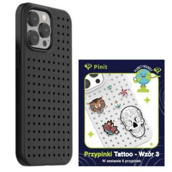 Zestaw Etui Pinit Dynamic + Tattoo Pin iPhone 14 Pro Max 6.7&quot; fekete minta 3 tok kép