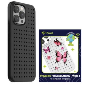 Zestaw Etui Pinit Dynamic + Virág/pillangó Pin iPhone 14 Pro Max 6.7&quot; fekete minta 1 tok kép