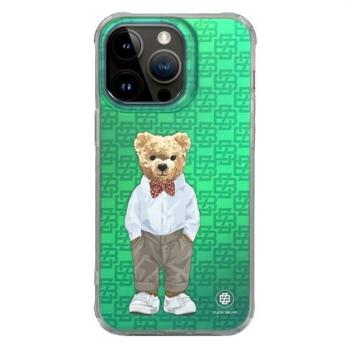 Zuck Bear French Riviera iPhone 15 Pro Max kemény hátlap tok, nyakkendő, neonzöld kép